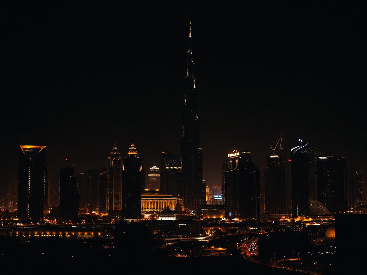 Dubai skyline at night